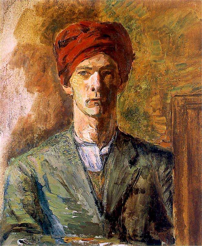 Zygmunt Waliszewski Self portrait in red headwear oil painting image